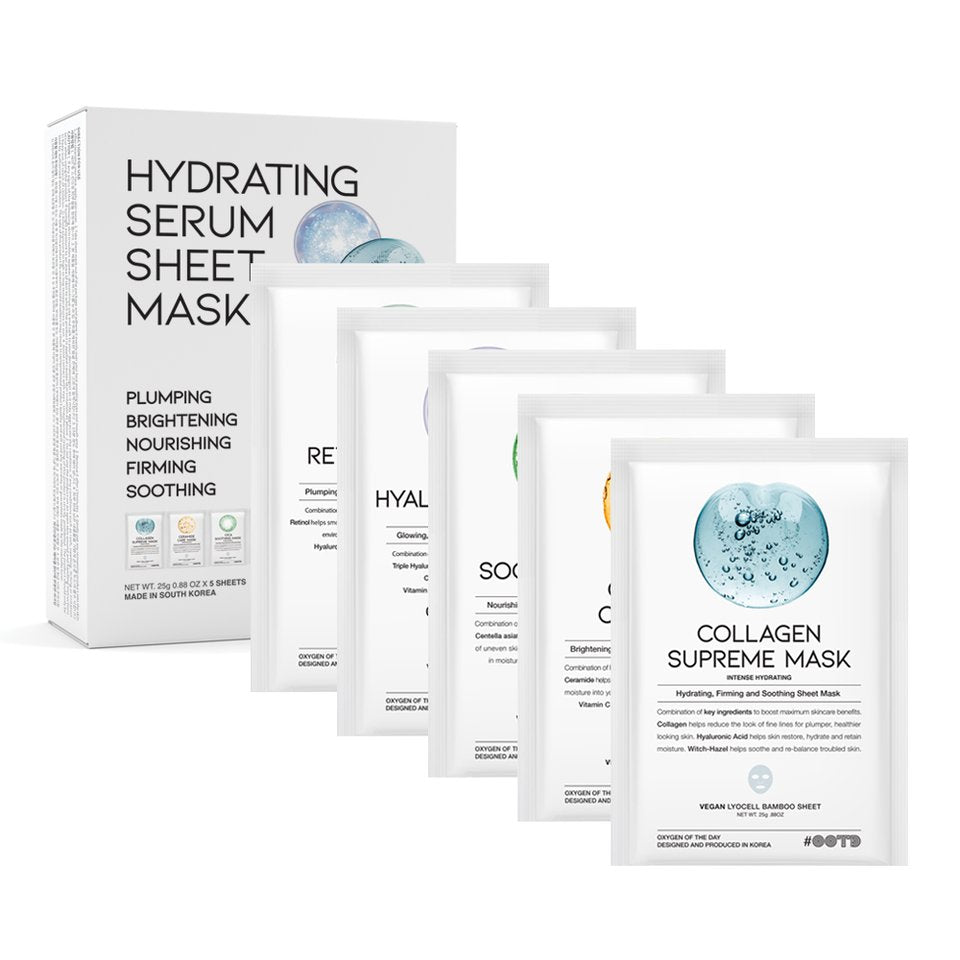 OOTD Hydrating Serum Sheet Mask Assorted Pack (5 Sheets) - K Beauty On